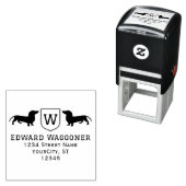 ダッシュンドッグスイニシャルクレスト名、差出人住所 セルフインキングスタンプ (インサイチュ)