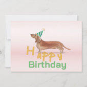 ダッシュンドッグハッピーバースデーパーティの招待状 (正面)