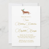 ダッシュンドッグハッピーバースデーパーティの招待状 (裏面)