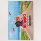 ダッシュンドッグバレンタインズデイトラックハート ジグソーパズル (縦)