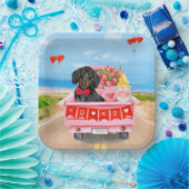 ダッシュンドッグバレンタインズデイトラックハート ペーパープレート (パーティー)