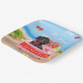 ダッシュンドッグバレンタインズデイトラックハート ペーパープレート (傾斜あり)