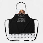 ダッシュンドッグベーキングクイーン白黒カスタム エプロン (正面)