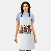 ダッシュンドッグ幽霊ハロウィーン エプロン (着用した状態)