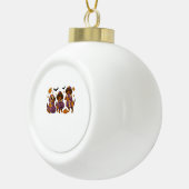 ダッシュンドッグ幽霊ハロウィーン セラミックボールオーナメント (右)