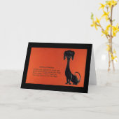 ダッシュンドッグ誕生日ヴィンテージ カード (黄色い花)