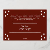 ダッシュンドットホイルホリデーフラットカード – 赤 箔シーズンカード (裏面)