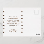 ダッシュンドットホイルホリデーポストカード – ブラウン 箔シーズンポストカード (裏面)