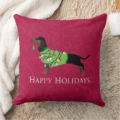 ダッシュンドハッピーホリデーズデザイン クッション (ブランケット)