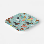 ダッシュンドバースデーパーティーお祝い ペーパープレート (傾斜あり)