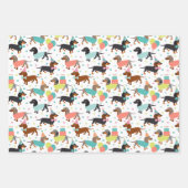 ダッシュンドバースデーパーティーお祝い ラッピングペーパーシート (正面3)