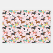 ダッシュンドバースデーパーティーお祝い ラッピングペーパーシート (正面2)