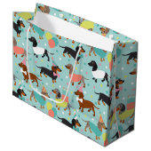 ダッシュンドバースデーパーティーお祝い ラージペーパーバッグ (正面アングル)