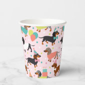 ダッシュンドバースデーパーティーお祝い 紙コップ (裏面)