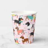 ダッシュンドバースデーパーティーお祝い 紙コップ (左)