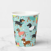 ダッシュンドバースデーパーティーお祝い 紙コップ (左)