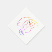 ダッシュンドヘッドアートスケッチ紙ナプキンス スタンダードカクテルナプキン (角)