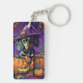 ダッシュン不気味ドグハロウィーン魔女とカボチャ キーホルダー (裏面)