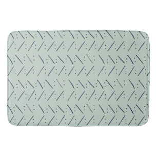 ダッシュIndigoセージ模様のミニマリストドット バスマット