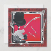 ダッシングカスタム招待状5.25 X 5.25 – 赤 招待状 (裏面)