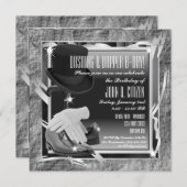 ダッシングカスタム招待状5.25 X 5.25 - Silver 招待状 (正面/裏面)