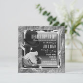 ダッシングカスタム招待状5.25 X 5.25 - Silver 招待状 (スタンド正面)