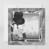 ダッシングカスタム招待状5.25 X 5.25 - Silver 招待状 (裏面)