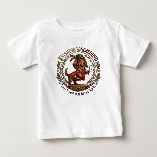 ダッシングダックスフント ベビーTシャツ (正面)