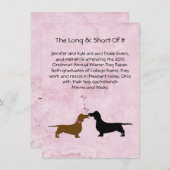 ダッシ結婚ャンズ夫婦のラブストーリーのテーブルカード 招待状 (正面/裏面)