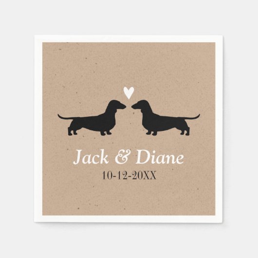 ダッシ結婚ャンド対カスタム文字 スタンダードカクテルナプキン (正面)