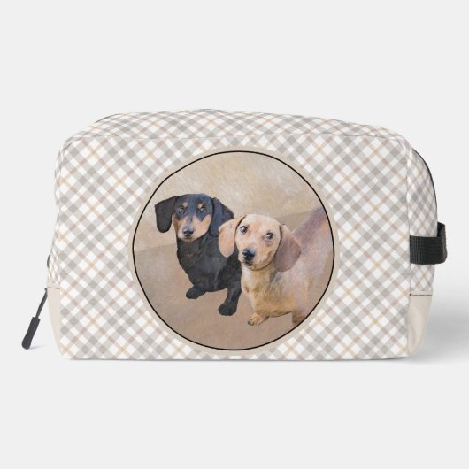 ダッシ絵を描ャンドの滑らかな黒褐色の犬アート ドップキット (裏面)