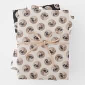 ダッシ絵を描ャンドの滑らかな黒褐色の犬アート ラッピングペーパーシート (インサイチュ)