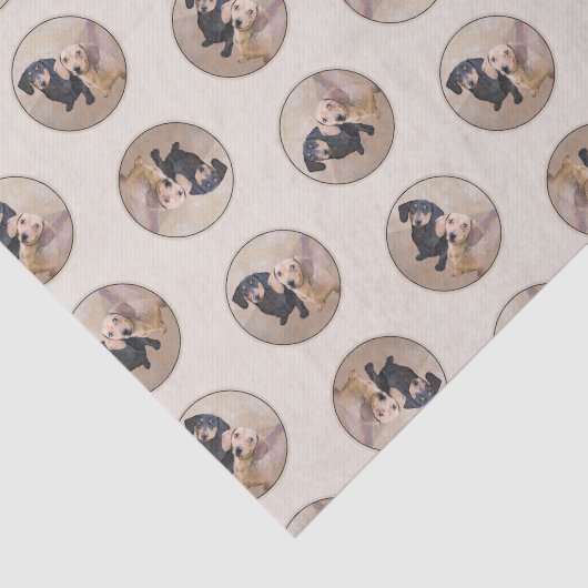 ダッシ絵を描ャンドの滑らかな黒褐色の犬アート 薄葉紙 (詳細)