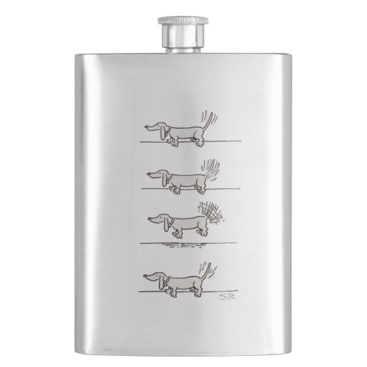 ダッシ飛んでいるャンド灰色ステンレス鋼フラスコ フラスク (正面)