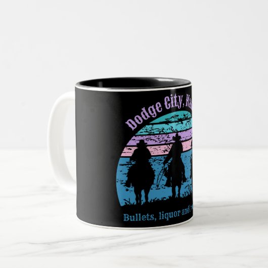 ダッジシティカンザスカウボーイコーヒーマグ ツートーンマグカップ (正面左)