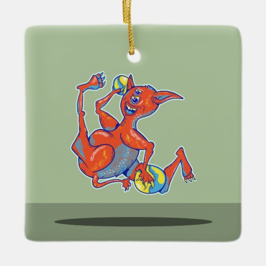 ダッジボールの怪物 セラミックオーナメント (正面)