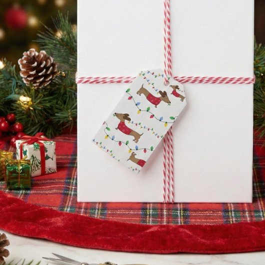 ダッチシュントのクリスマスギフトタグドキシーホリデーライト ギフトタグ