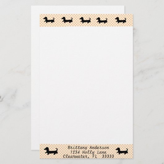 ダッチシュントのシルエット固定筆記用紙 便箋 (正面/裏面)