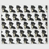 ダッチシュントの黒とクリームの漫画 ラッピングペーパー (フラット)