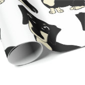 ダッチシュントの黒とクリームの漫画 ラッピングペーパー (ロールコーナー)