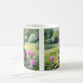 ダッチシュント子犬ソーセージ犬かわいいドキシーウォーター色 コーヒーマグカップ (中央)