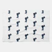 ダッチシュント荒削りシルエット水彩 キッチンタオル (横)