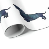 ダッチシュント荒削りシルエット水彩 ラッピングペーパー (ロールコーナー)