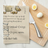 ダッチシュントCrossbrid漫画の犬の引用文キッチン キッチンタオル (四つ折り)