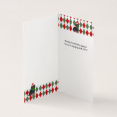 ダッチシュントSantaと季節の格子柄のホリデーカード (内部)