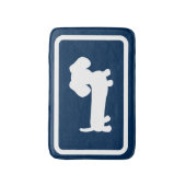 ダッチシュンドバスマットネイビーブルードキシーバスルーム敷物 バスマット (正面縦)