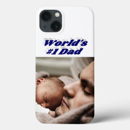 ダッドフォトダークブルーテキストiPhoneケース iPhone 13ケース