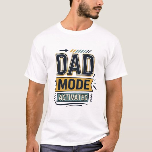 ダッドモード起動 レトロ彫刻Tシャツデザイン Tシャツ (正面)