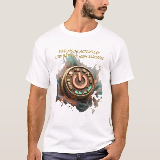 ダッドモード起動Tシャツ、パパへの面白いギフト Tシャツ (正面)