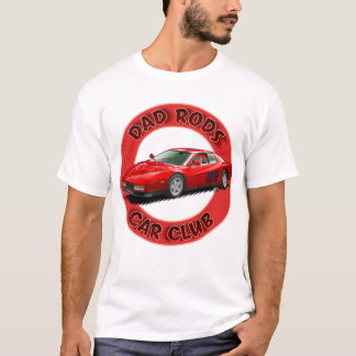 ダッドロッドカークラブ 赤いイタリアンスポーツカーTシャツ Tシャツ